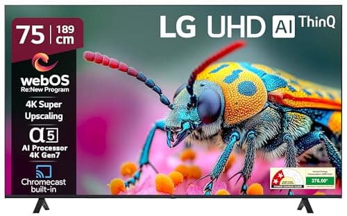 LG 189 cm (75 Inches) UT80 Series 4K Ultra HD (3840 x 2160) Smart webOS LED TV 75UT80406LA