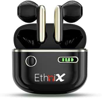 Ethnix S1 Pro TWS Earbuds with 120 HRS Playback(24hrs/Charge), High Bass Sound with Dual EQ Modes, Dual Mics ENC Technology, Low Latency(60ms), Dedica...