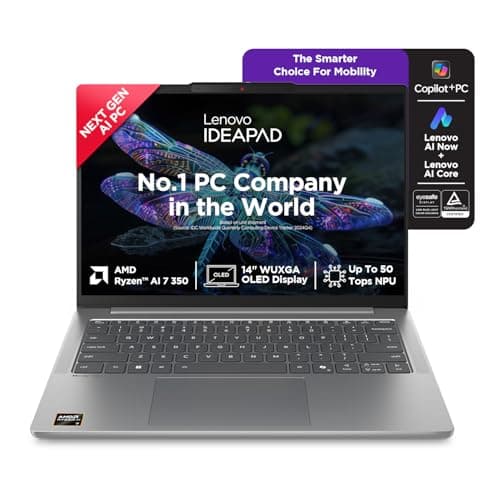 Lenovo IdeaPad Slim 5 AMD Ryzen AI 7 350 (24GB RAM/1TB SSD/14 (35.5cm)/WUXGA OLED AI Now/Copilot+ PC/Windows 11/Office Home 2024/Backlit Keyboard/1Yr ...