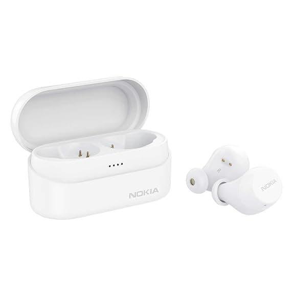 Nokia Power Earbuds Lite with up to 35 Hours of Play time, Waterproofing, Bluetooth 5.0, Crystal-Clear Sound, Nordic Design and eco-Packaging | Snow C