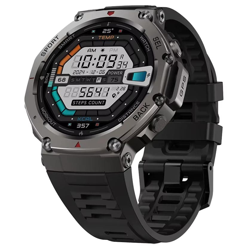 Shyenah DM58 GPS Adventure & Sports Smartwatch 1.43 HD AMOLED Display | 5ATM Waterproof, 170+ Sports Modes | Compass, Altimeter | 24H Sleep, HR, SpO2...