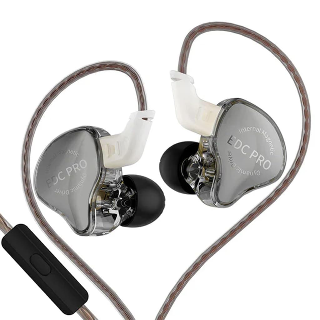 KZ EDC PRO IEM Wired Earphone, HiFi Dynamic Driver (DD) IEM, High-Functioning Silver-Plated OFC Cable, 0.75mm Detachable Cable, 3.5mm Plug for Audioph...