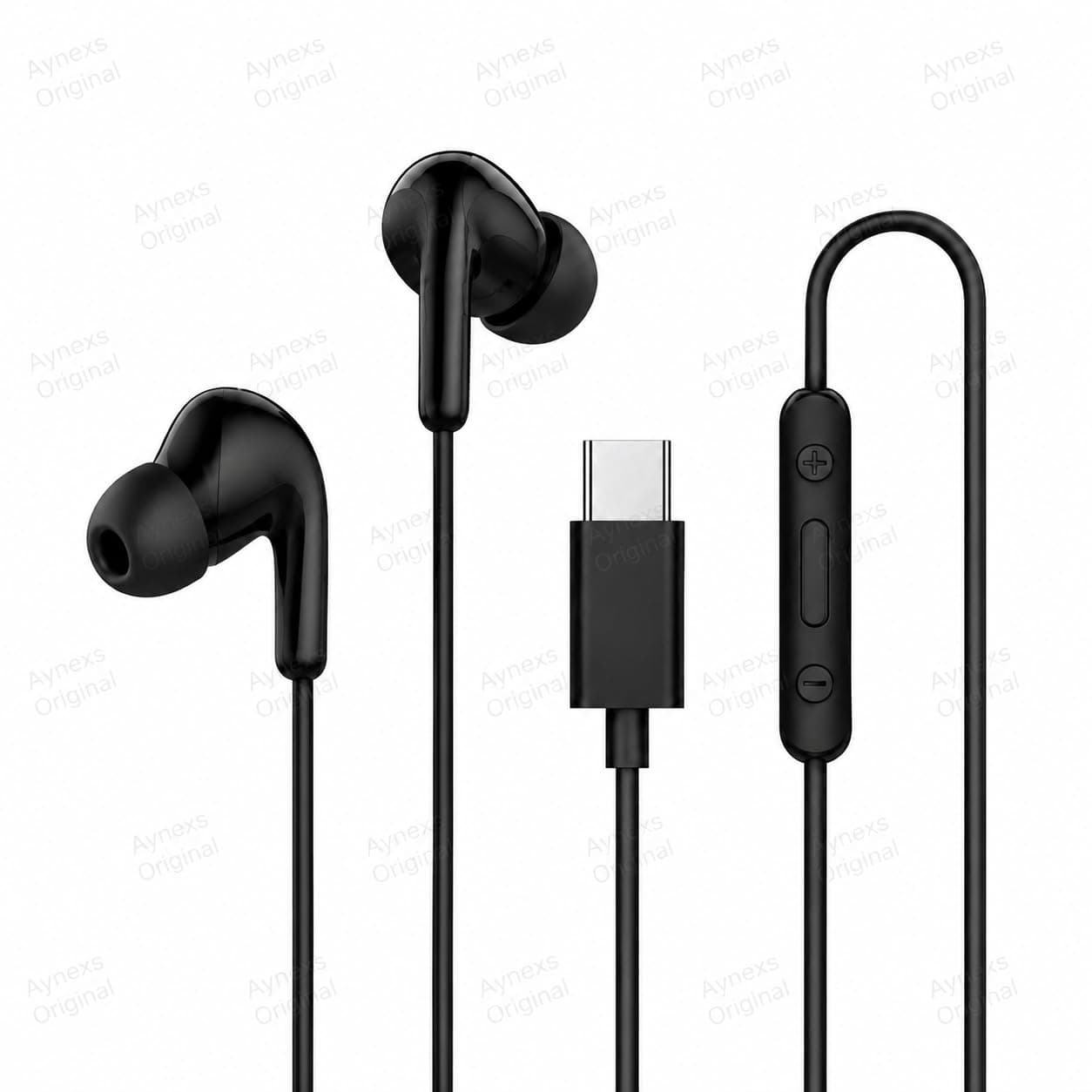 Wired Earphones Compatible with Xiaomi Type-C Port, in-Ear Earbuds with 12.4mm Drivers, HD Mic and IP54 Resistance Black