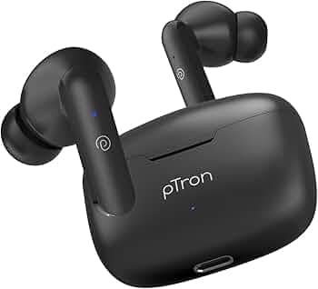 pTron Basspods P81 in-Ear Wireless Earbuds, Pristine Sound, 32Hrs Playtime, Clear Calls TWS Earbuds, Bluetooth V5.1 Headphone, Type-C Fast Charging, V...