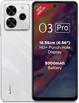 Lava O3 Pro (Glossy White, 4 GB RAM, 128 GB Storage)| Bigger 6.56" HD+ Display | 50 MP AI Triple Rear Camera | 8 MP Front Camera| 5000 mAh Battery | 1...