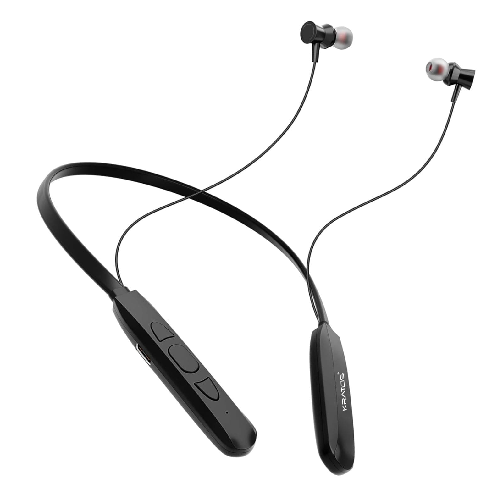Kratos N1 Neckband Bluetooth Headphones with 30 Hours Playtime with 13mm Drivers, Rich Music Experience, Type C Fast Charging, Neckband Earphones with...