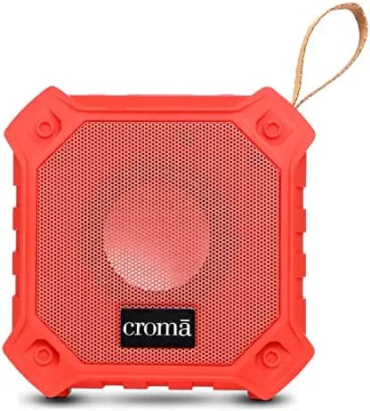Croma 5W Portable Bluetooth Speaker with 21 Hours of Play time @mid Volume, Built in mic, Multiple connectivity: USB and TF Card, True Wireless Technology (12 Months Warranty) (CREMP2101sBTSP, Red)