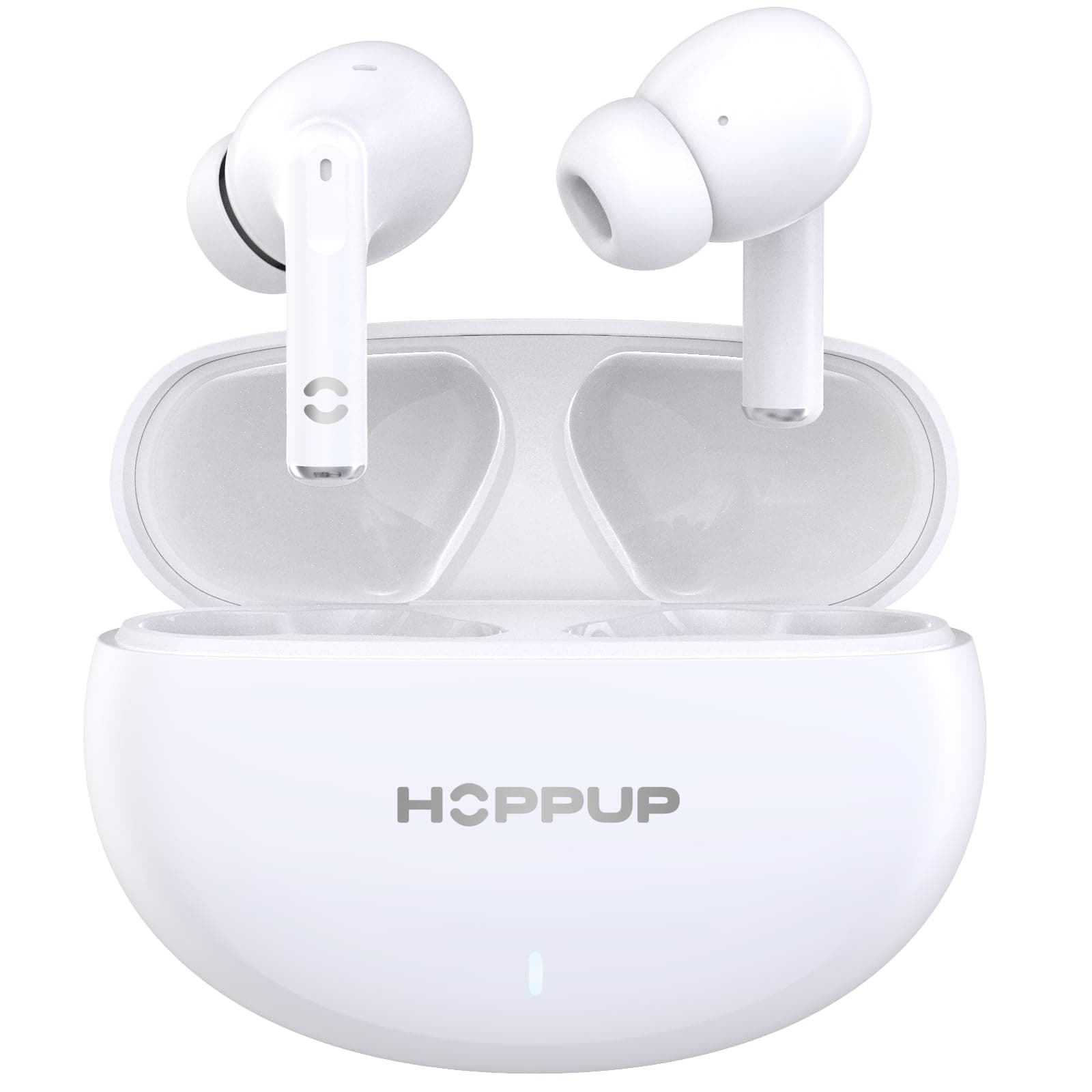 HOPPUP AirDoze Fusion Earbuds with 13MM Drivers, 40H Playtime, Rage Mode,ENC & Type-C Bluetooth Headset (White, True Wireless)