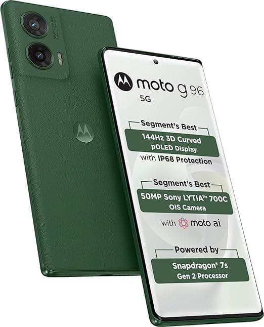 Motorola G96 5G (Greener Pastures, 8GB RAM, 256GB Storage) | Snapdragon Processor | 108MP Triple Camera | 5000mAh | 120Hz FHD+ Display