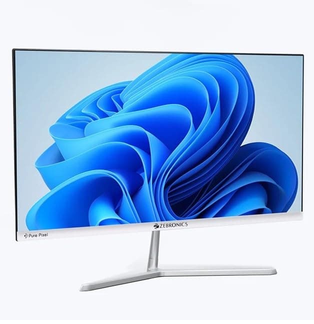 ZEBRONICS 22 (54.6 cm) Bezel-Less LED Monitor, 100Hz Refresh Rate, IPS Display, HDMI, VGA, FHD 1920x1080, 250nits, 16:9 Aspect Ratio, Anti-Glare Scree...