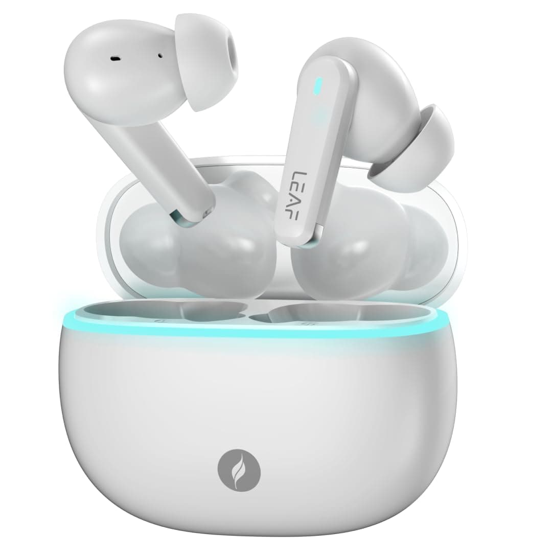 Leaf Buds X121 True Wireless Earbuds AI Sound App, 30H Playtime, Quad Mic with ENC, 50ms Low Latency, Fast Charging(10min=200min), 10mm Driver, IPX5, ...