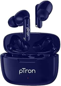 (Refurbished) PTron Bassbuds Duo Bluetooth Truly Wireless in Ear Earbuds with Mic (Blue)