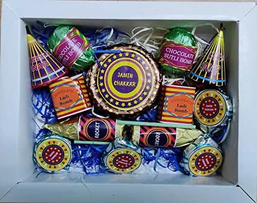 ChocoBhog Diwali Chocolate Crackers - Chocolate - Premium Edible Cracker Firework Chocolate - Surprise Diwali Gift box