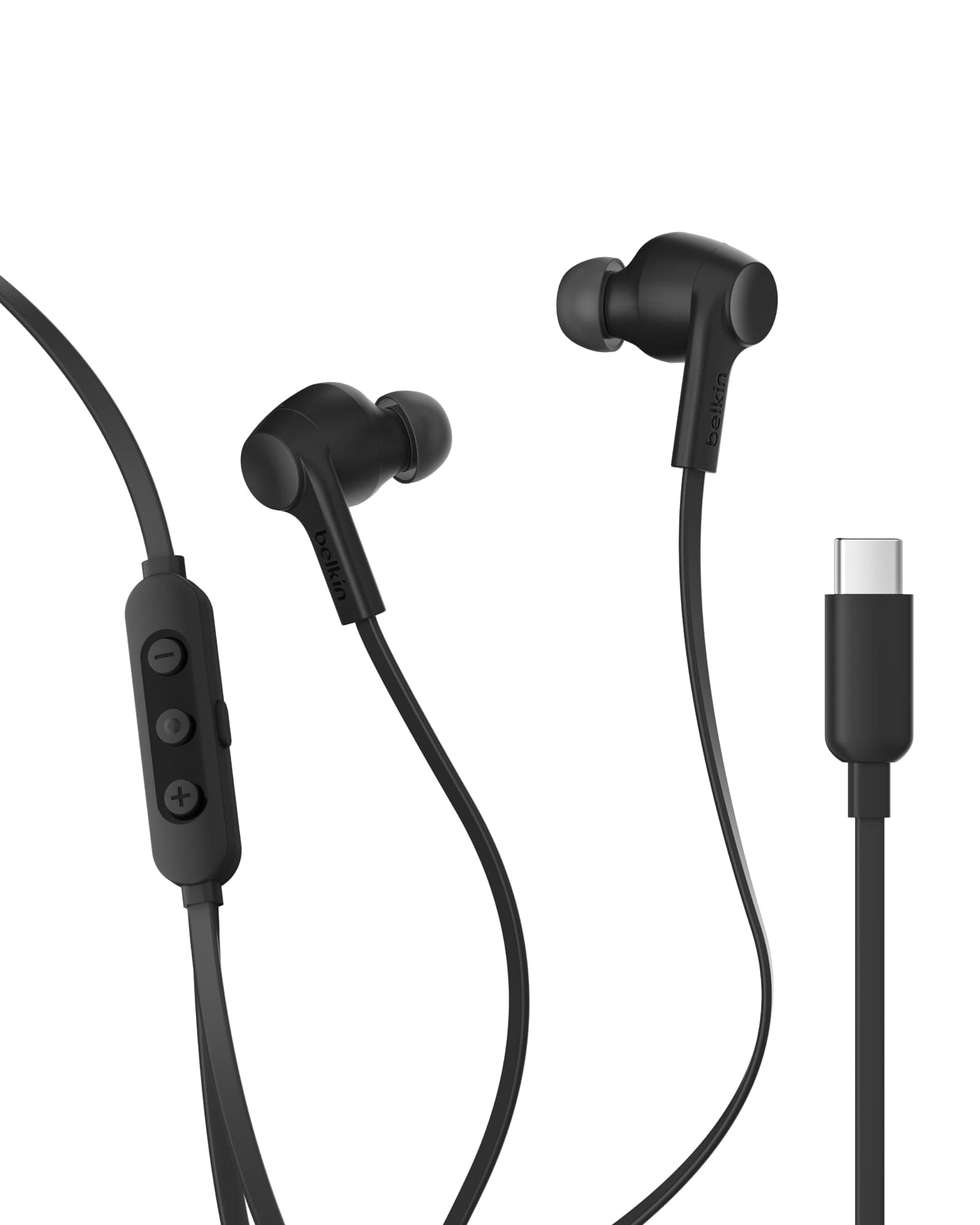 Belkin SoundForm Active Noise Cancelling Earbuds Wired with USB C Connector, IPX5-Rated, in-Ear Earphones w/Microphone for iPhone 17/16/15, iPad mini,...