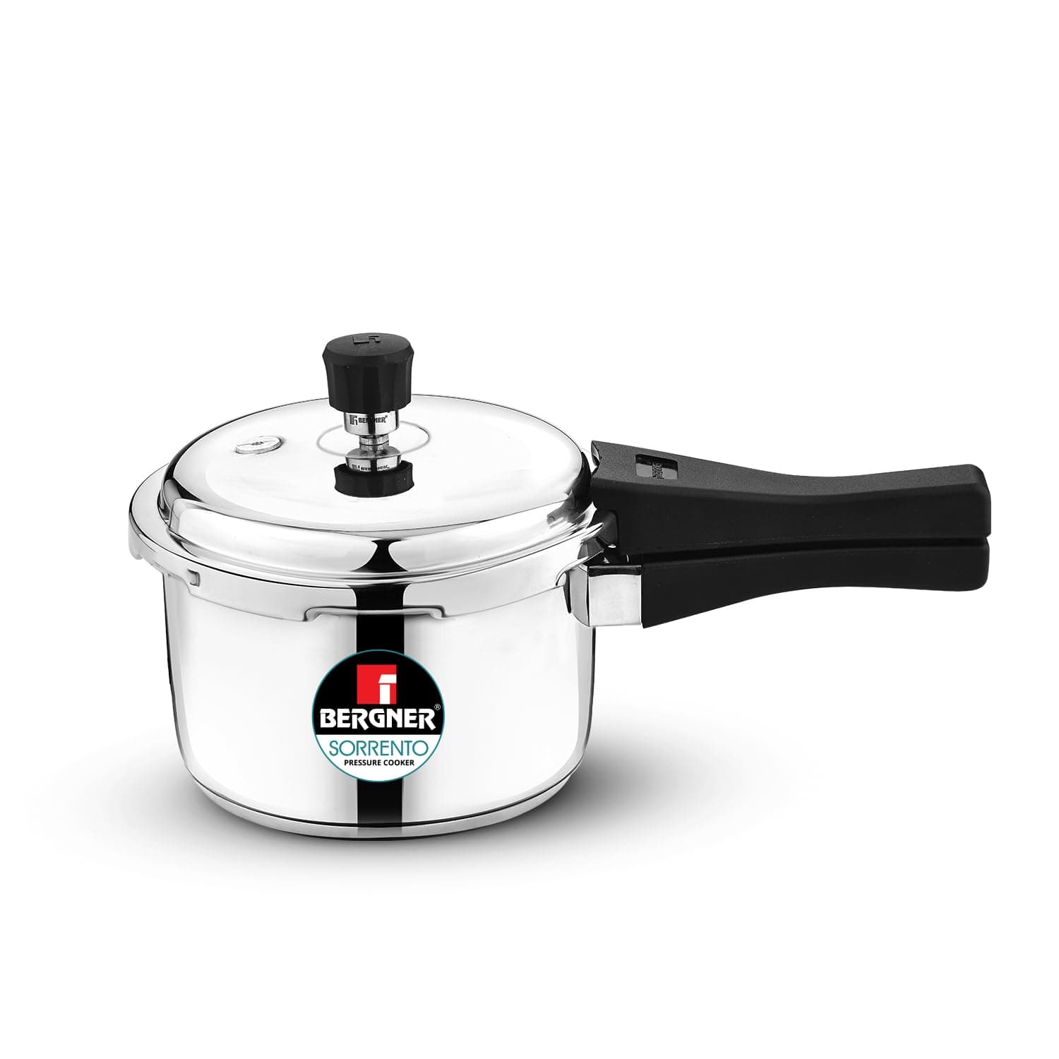 BERGNER Sorrento Stainless Steel Pressure Cooker with Outer Lid, 3 Liters, Triply Bottom, Induction Base, 5 Year Warranty, Silver, (BGIN-1852)