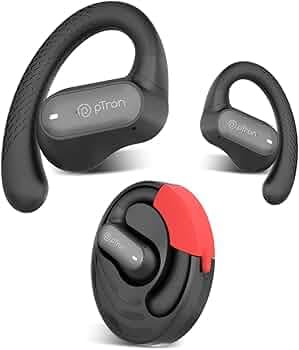 (Refurbished) pTron Newly Launched Zenbuds Pro 1 Open Ear Wireless Earbuds, SafeBeats Design, Quad Mic ENC Calls, Immersive Audio, 50H Playtime, Bluet...