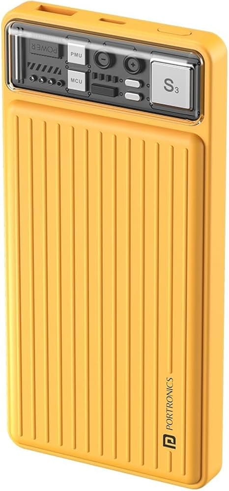 (Refurbished) PortronicsLuxcell 10K 10000 mAh Designer Power Bank with 22.5W Max Output Yellow