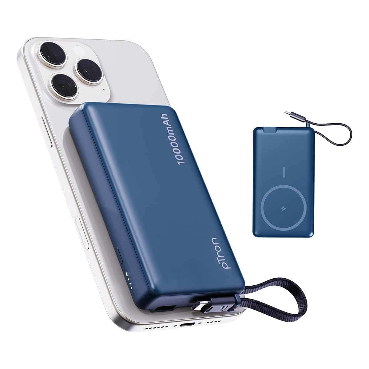 pTron Dynamo Dash Magnetic Wireless 10000mAh Fast Charging Slim Power Bank, MagSafe, 22.5W Output, Compatible w/iPhone 12/13/14/15/16, Android & Other...