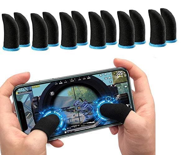 STXXOR S-6 Gaming Finger Sleeves for Mobile Game Touchscreen Finger Thumb Sleeves Set Anti-Sweat Breathable Finger Covers for Playing Mobile Phone (6 Pair Sleeves)