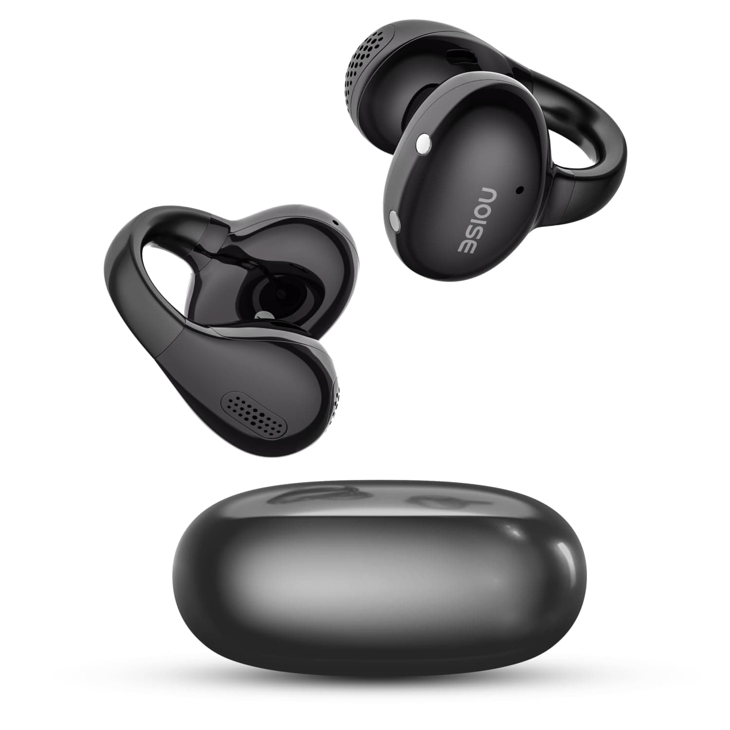 Noise Air Clips Pro Wireless Open-Ear Earbuds (2026), C-Bridge Clip Design, 360 Spatial Audio, AirWave Tech, AI Sound, 50H Playtime, Quad Mic ENC, BT ...
