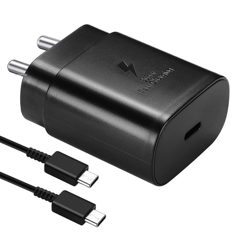 Aine® Samsung 25W Super Fast Charger with C To C Cable Compatible for Samsung Galaxy S10 5G|S20| S20 5G|S20 5G UW|S20 FE|S20 FE 5G|S20+ 5G|S21|S21 5G|S21 FE 5G|S21 Ultra 5G|S21+ 5G|Note 10|Note 10 Plus| Note 9|Note10 Lite|Note20|Note20 5G|Note20 Ultra|Note20 Ultra 5G,(Adapter With C To C USB cable)
