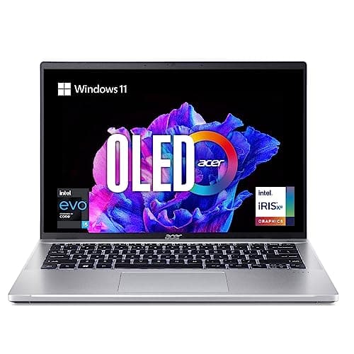 Acer Swift Go OLED Display Thin and Light Premium Laptop Intel Core i5 13th Gen (16GB/ 512 GB SSD/Windows 11 Home/MS Office Home and Student) Pure Silver, SFG14-71, 35.56 cm (14.0 Inch)