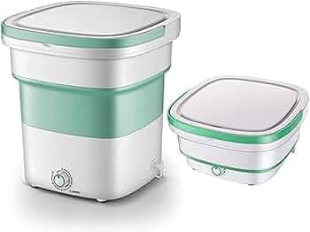 Rivalwilla Washing-Machine-Portable-Mini-Foldable-Washer-and-Spin-Dryer-Small-Foldable-Bucket-Washer-for-Camping-RV-Travel-Small-Spaces-Lightweight-an...