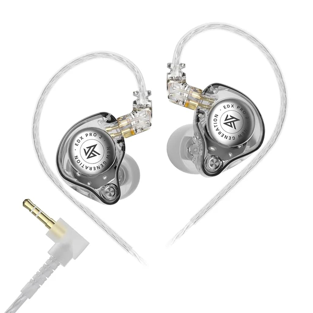 KZ EDX Pro 2 in-Ear Monitor IEM Earphones with 10mm Dynamic Driver, Balanced Sound, Detachable Silver-Plated Cable with 3.5mm Plug, Metallic Faceplate...
