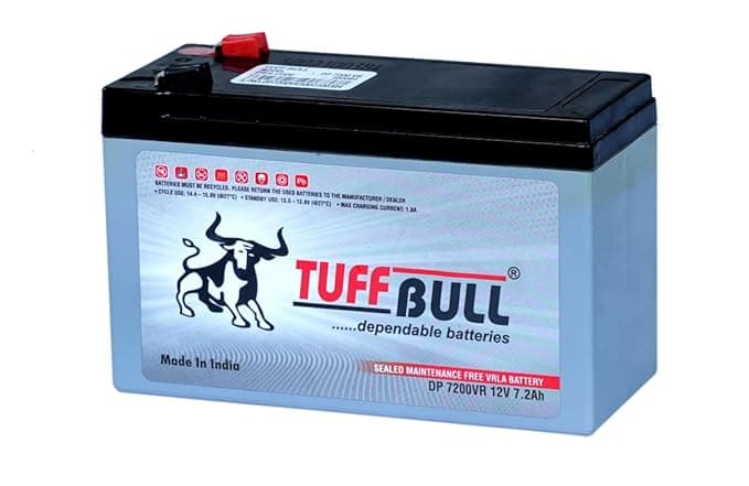 Tuff Bull VRLA 7.2AH 12V SMF UPS Battery | Sealed Maintance Free Battery Ideal for UPS, Solar Backup, Alarm and Security Systems and More