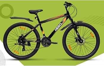 Hero Next Cycle in 26" Wheel Size with 21 Speed Shimano Gears with Dual disc Brakes and Front Suspension