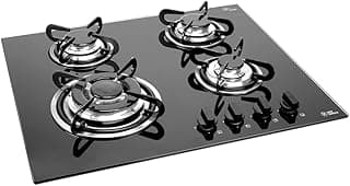 Glen 4 Burner Built in Glass Hob with European Sealed Burners, Auto Ignition, Black (1065 TR)