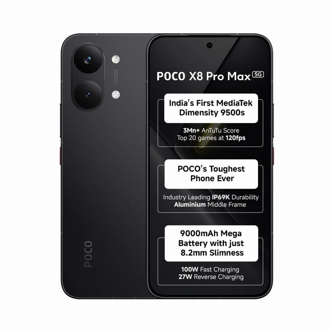 POCO X8 Pro Max 5G, Black (12GB, 256GB)