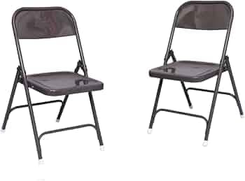 Cauvery's Cafe Model Easy Folding Metal Outdoor and Indoor Chair - Grey