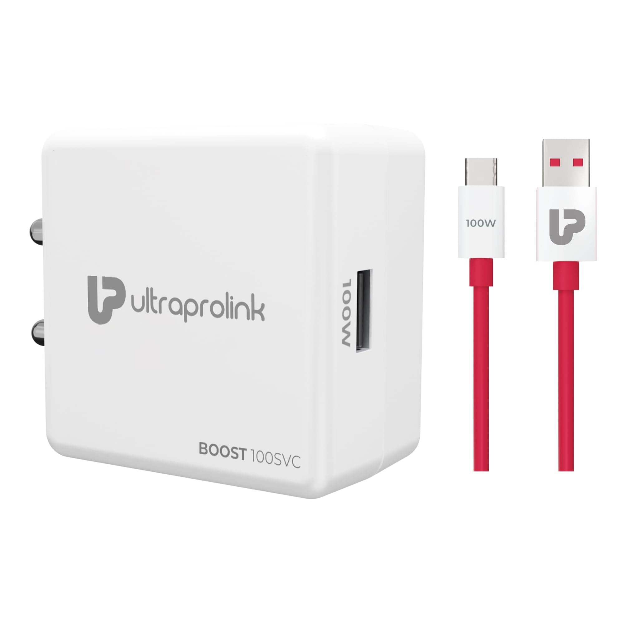UltraProlink Boost 100SVC|100W SUPERVOOC Charger with Type-C Cable| Compatible with Oneplus, Oppo, Realme, Redmi,Xiaomi|1m USB A-C TPE Cable| Supports...