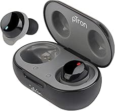 pTron Bassbuds Evo Bluetooth 5.0 Wireless Headphones, Deep Bass, Touch Control Wireless TWS Earbuds, Quick Pairing, Dual HD Mic, Passive Noise Cancell