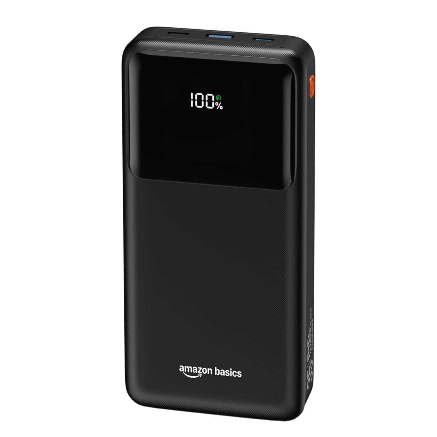 Amazon Basics 20000mAh 35W Fast Charging Power Bank | USB-C PD + USB-A QC Output | Digital Display | Portable Charger for Phones, Tablets & More | Bla...