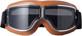 SARTE Motorcycle Riding Goggles Vintage Goggles Anti-Scratch Eyewear Harley Bike Goggles Retro Motorcross Helmet Goggle for Men(Pack of 1) (Tan Black)