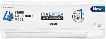 Voltas 1 ton 3 Star, Inverter Split AC(Copper, 4-in-1 Adjustable Mode, Anti-dust Filter, 2024 Model, 123V Vectra CAW, White)