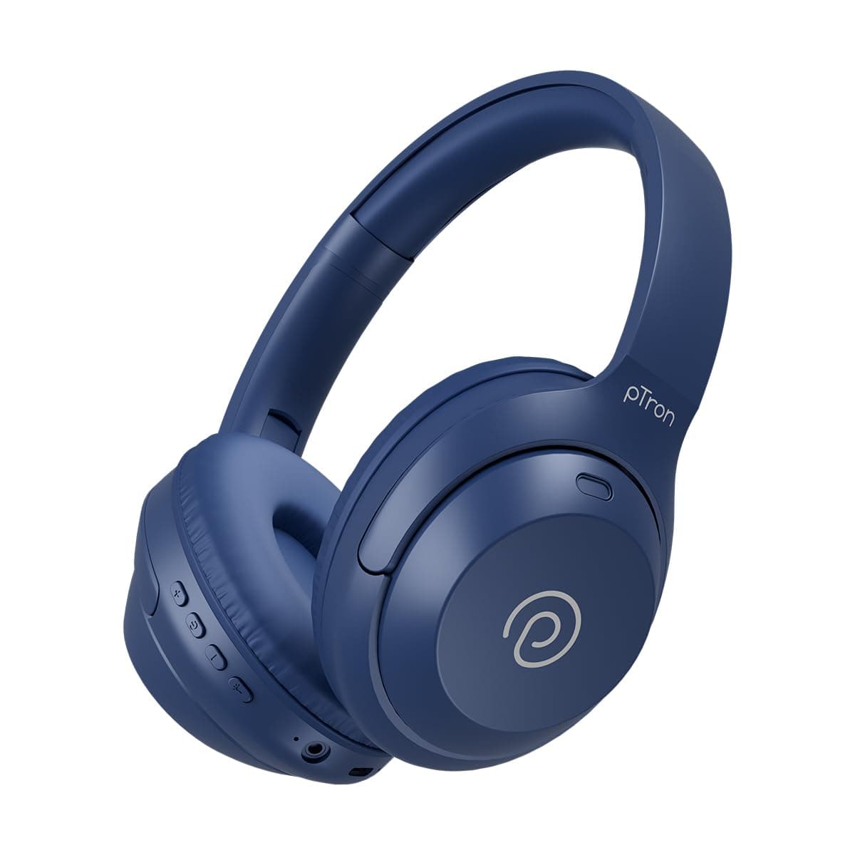 pTron Studio Classic w/ 75Hrs Playtime, Wireless Over Ear Headphones w/HD Mic & AI-ENC, Low-Latency Game & Music, Deep Bass, BT5.4, Dual Device Pairin...