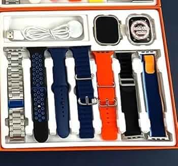 SHIVMYRA 7in1 Ultra Smart Watch with 7 Straps Metal Ocean Rubber Nylon 49mm Wireless Charger BT Call 7 in 1 Ultra smartwatch (Ultra 7 in 1)