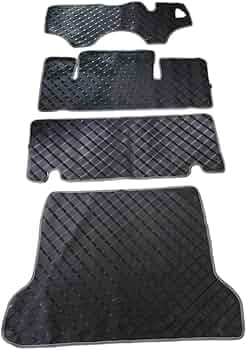 Cabix Rubber Foot Mat Complete Floor Matting including Diggi for Maruti Omni Van (Set of 4)