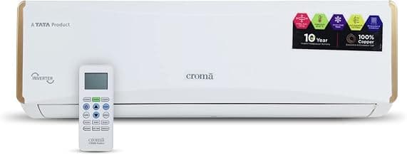 Croma 1.4 Ton 3 Star Inverter Split AC (Copper Condenser & Evaporator Coil, 4 Way Auto Swing, CRLAIN0173T8652, White, Free Standard Installation)