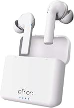 pTron Bassbuds Vista in-Ear True Wireless Bluetooth 5.1 Headphones with Deep Bass, IPX4 Water/Sweat Resistant, Passive Noise Cancelation, Voice Assist