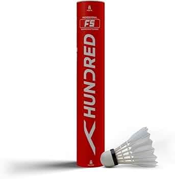 Hundred F5 Feather Shuttlecock | Pack of 10 | Speed 76 Duck Feathers | Japanese Premium Adhesive | Pure Cotton Threading |