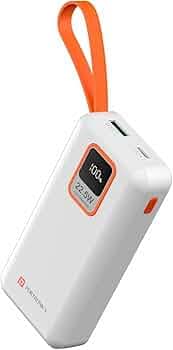 Portronics Ampbox 10K 10000 mAh Power Bank with 22.5W Fast Charging, Digital Display, Dual Output(Type C PD + USB), Type C Input, Wake Up Button(White...