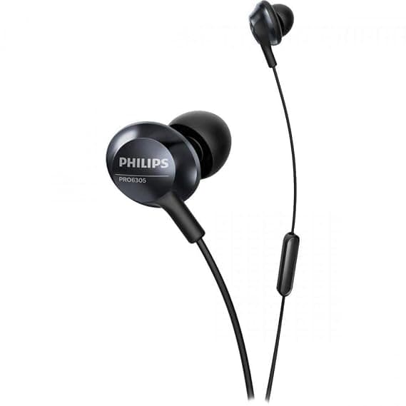 Philips Audio Hi-Res Audio PRO6305BK Wired in Ear Headphone with Mic (Black) In-Ear