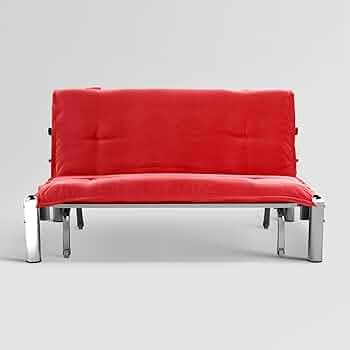 GODREJ INTERIO Brussels 3-Seater Fabric Sofa Cum Bed (1-Year Warranty, Mild Steel, Red)