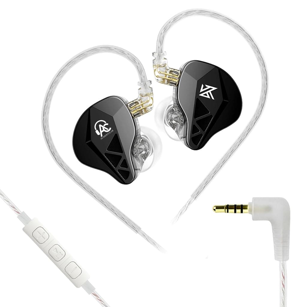 AUDIOCULAR x KZ Beast HiFi Wired IEM Earphones, 10mm Dual Magnetic Dynamic Driver in-Ear Monitor, Wide Soundstage Bass, Detachable 2Pin Cable (3.5 Bla...