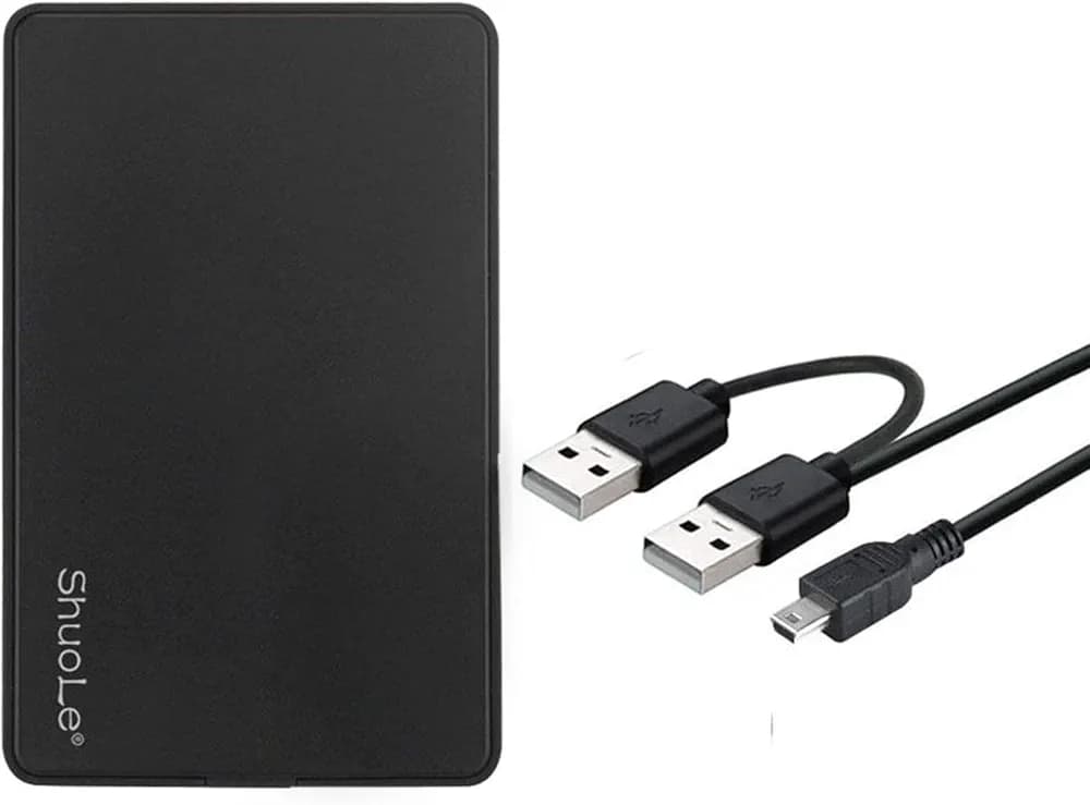 CALANDIS Portable External Hard Drive USB 2.0 2Tb for Laptop for Mac Black