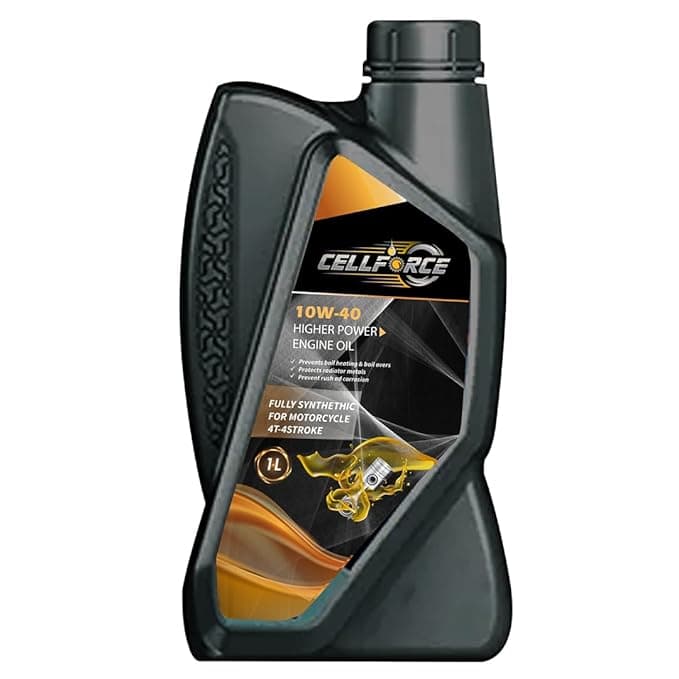 CellForce 10W40 Fully Synthetic 4T Engine Oil for Bikes – 1L (JASO MA2, API SN/CF, BS6 Ready) | Best for Royal Enfield, KTM, Bajaj Pulsar, Honda | High-Performance Motorcycle Oil